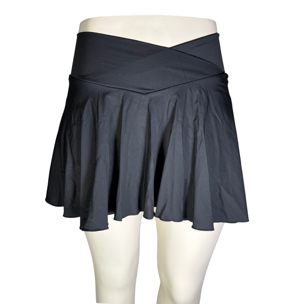 Halara Black Crossover High Waisted Flared Skort XL Long 22A14SK006long NWT